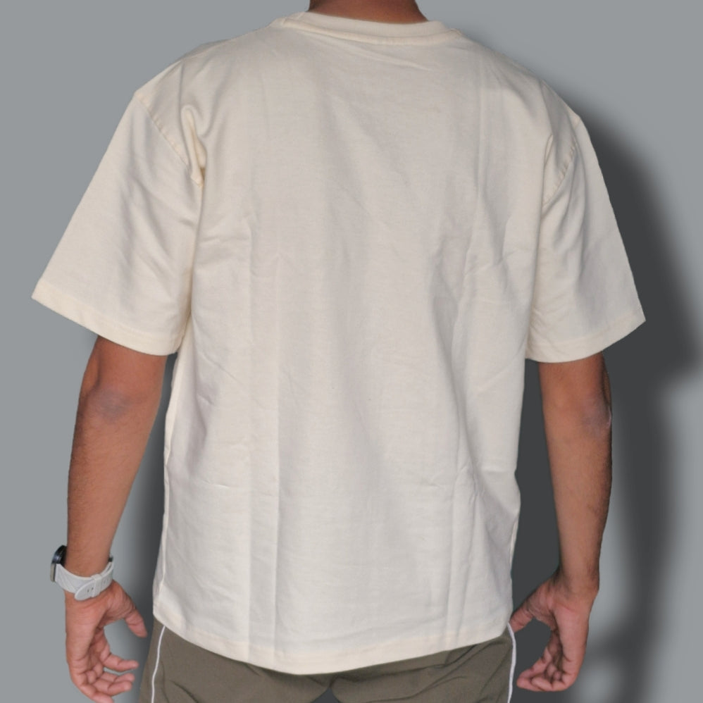 Dinosaur Game Embroidered Oversized Off White Colour T-SHIRT