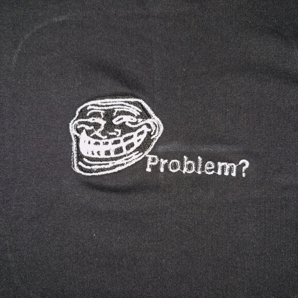 Trollface Embroiderd Oversized Black colour Tshirt