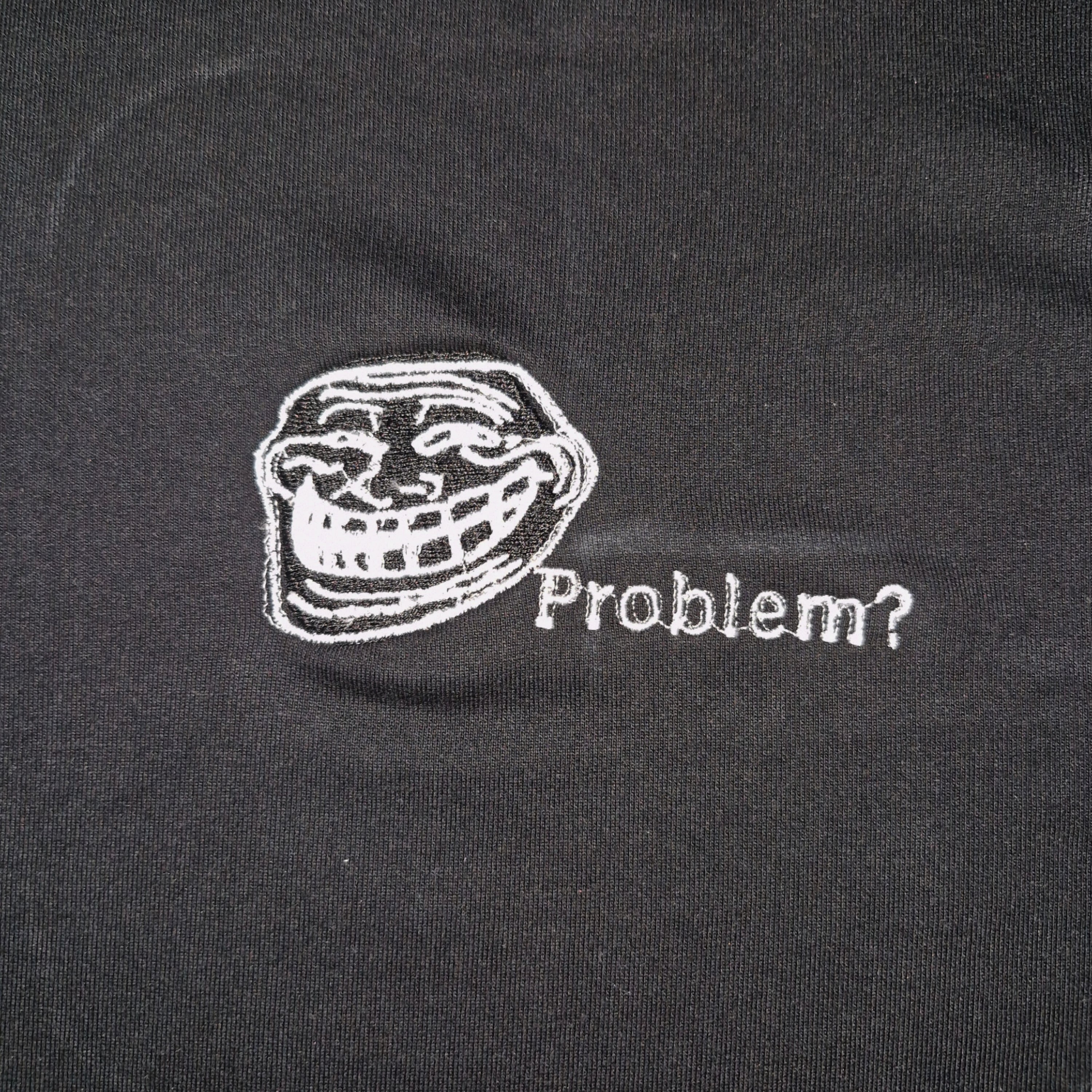 Trollface Embroiderd Oversized Black colour Tshirt