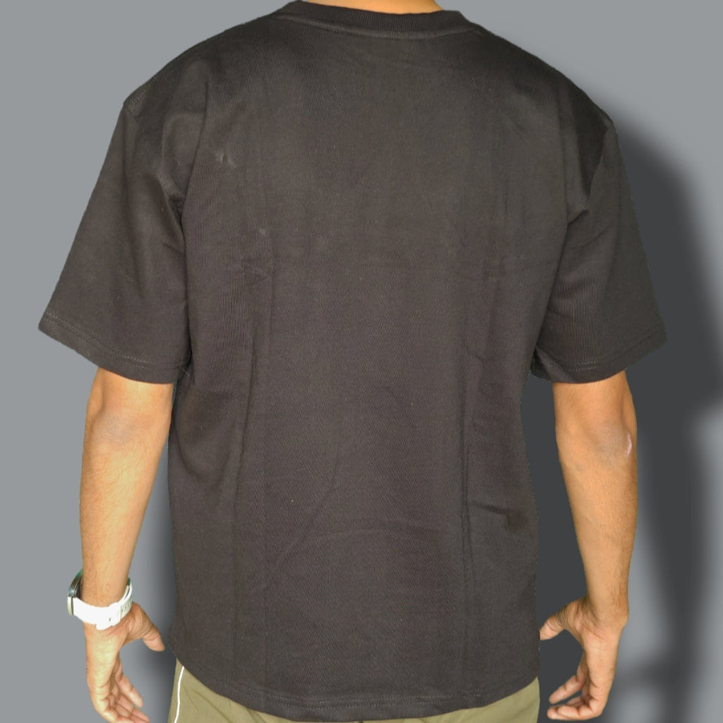 Dinosaur Game Embroidered Oversized Black Colour T-SHIRT