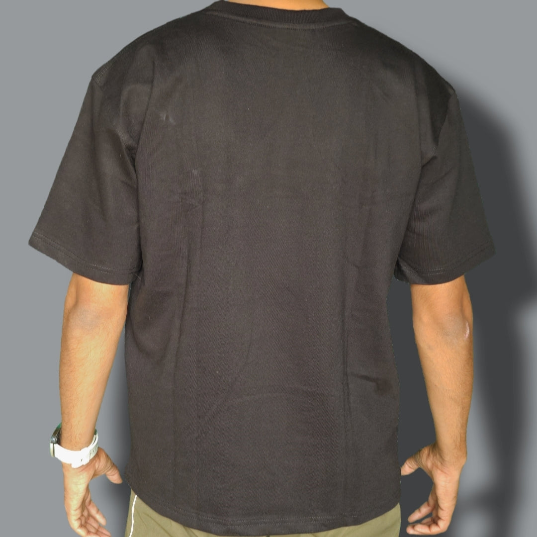 Dinosaur Game Embroidered Oversized Black Colour T-SHIRT